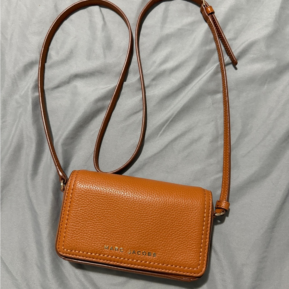 Marc Jacobs Tan Crossbody Bag with Gold Hardware